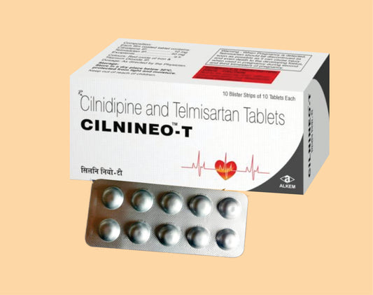 Cilnineo - T Tablets (10'S) (10'S) Cilnidipine 10 Mg + Telmisartan 40 Mg By Alkem1
