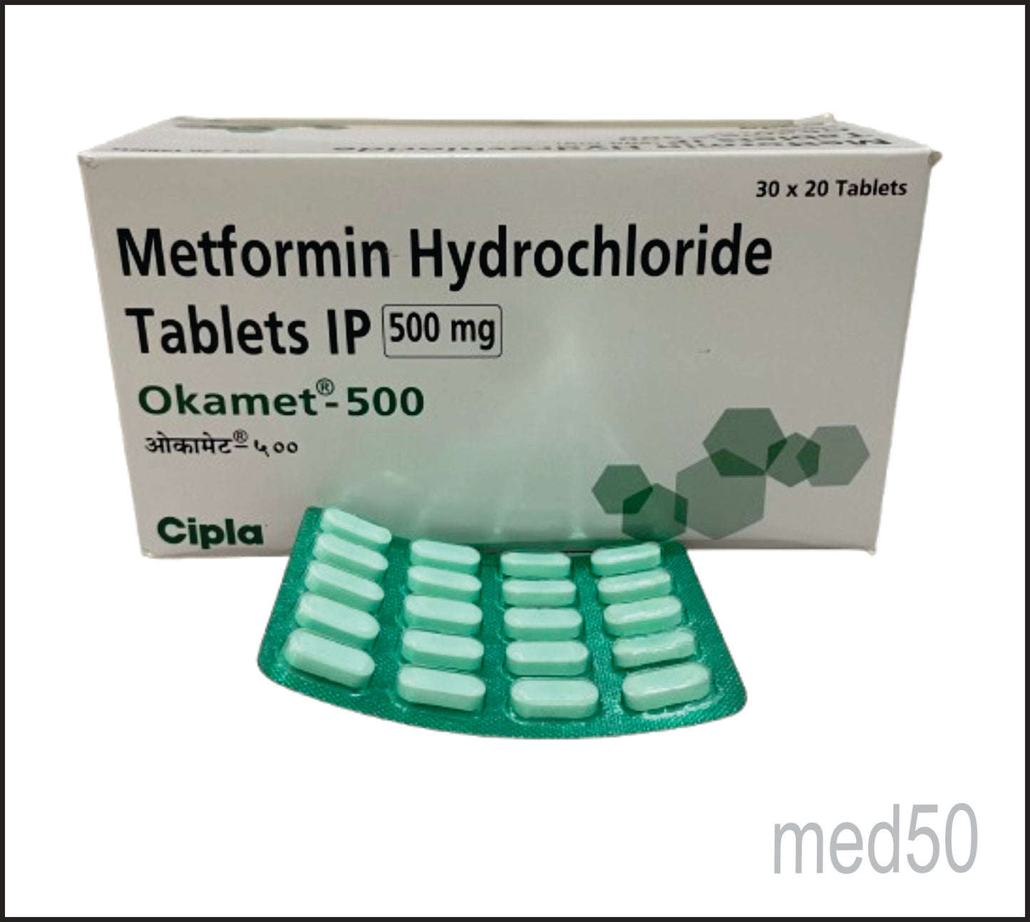 Okamet 500 Tablet (Metformin Hydrochloride 500 Mg)