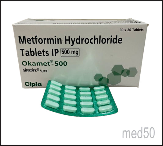 Okamet 500 Tablet (Metformin Hydrochloride 500 Mg)