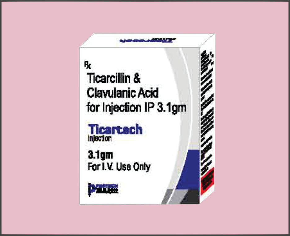 Ticartech (30 Ml) Ticarcillin 3 G, Clavulanic Acid 100 Mg By Protech