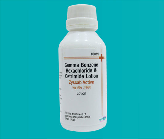 ZYSCAB ACTIVE LOTION 100ml. ( Gamma Benzene Hexachloride IP-1% w/vCetrimide IP-0.1% w/v ) by Zydus