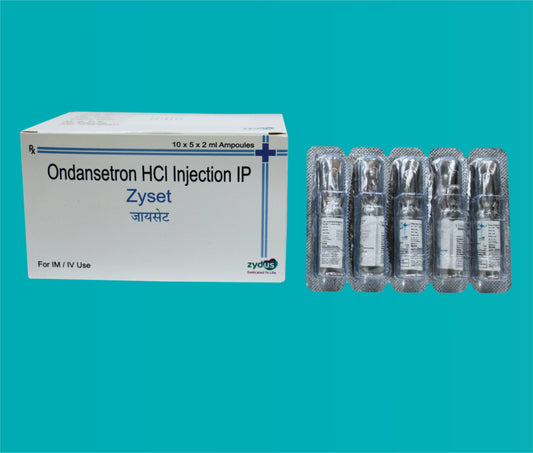 ZYSET INJ.2ML 2ml ( Ondansetron 2 mg as Ondansetron hydrochoride dihydrate USP ) by Zydus