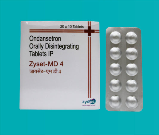 ZYSET-MD 4 
( ALU ALU PACK) 20x10 ( Ondansetron 4 mg ) by Zydus