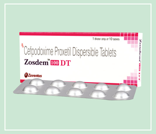 Zosdem 100 Dt Tablet  (10X1X10 T) Cefpodoxime 100 Mg Dt Tab By Zuventus