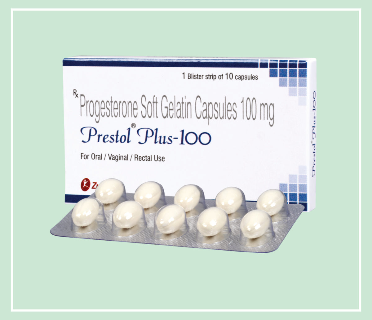 Prestol Plus 100 Capsule (10X1X10 C) Micronised Progesterone 100 Mg Cap By Zuventus