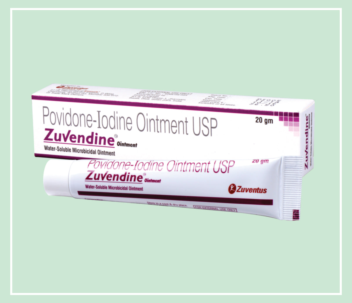 Zuvendine Ointment  (20X1X20 Gm) Povidone Iodine 5% W/W Oint By Zuventus