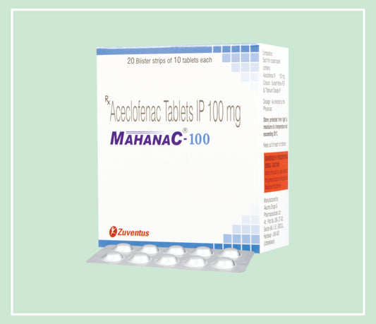 Mahanac 100 Tablet (20X20X10 T) Aceclofenac 100 Mg Tab By Zuventus