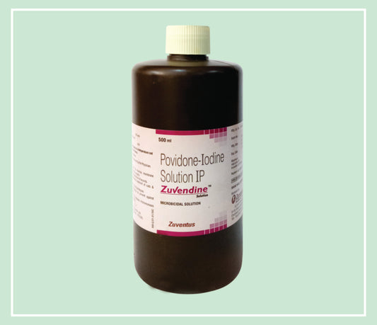 Zuvendine Solution  (1X1X500 Ml) Povidone Iodine 5% W/V (Available Iodine 0.5% W/V) Solution By Zuventus