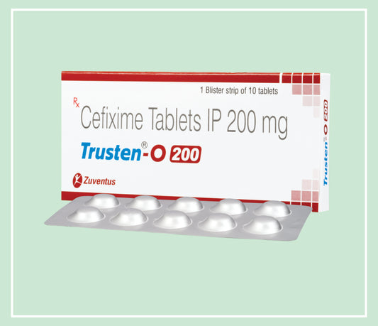 Trusten O 200 Tabs  (10X1X10 T) Cefixime 200 Mg Tab By Zuventus