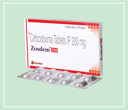Zosdem 200 Tablet  (10X1X10 T) Cefpodoxime 200 Mg Tab By Zuventus