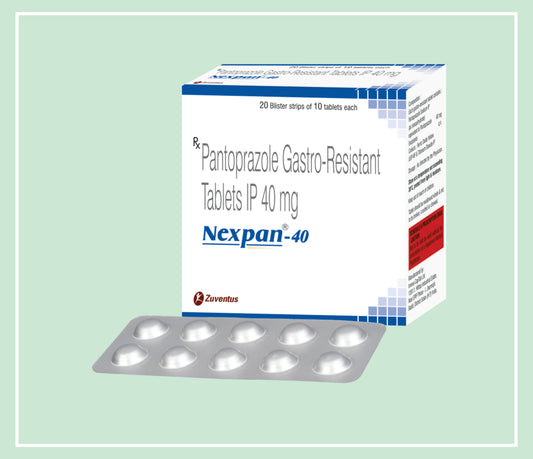 Nexpan 40 Tablet (20X1X10 T) Pantoprazole 40 Mg Gastro-Resistant Tab By Zuventus