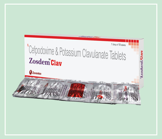 Zosdem Clav Tab  (10X1X10 T) Cefpodoxime 200 Mg, Clavulanic Acid 125 Mg Tab By Zuventus