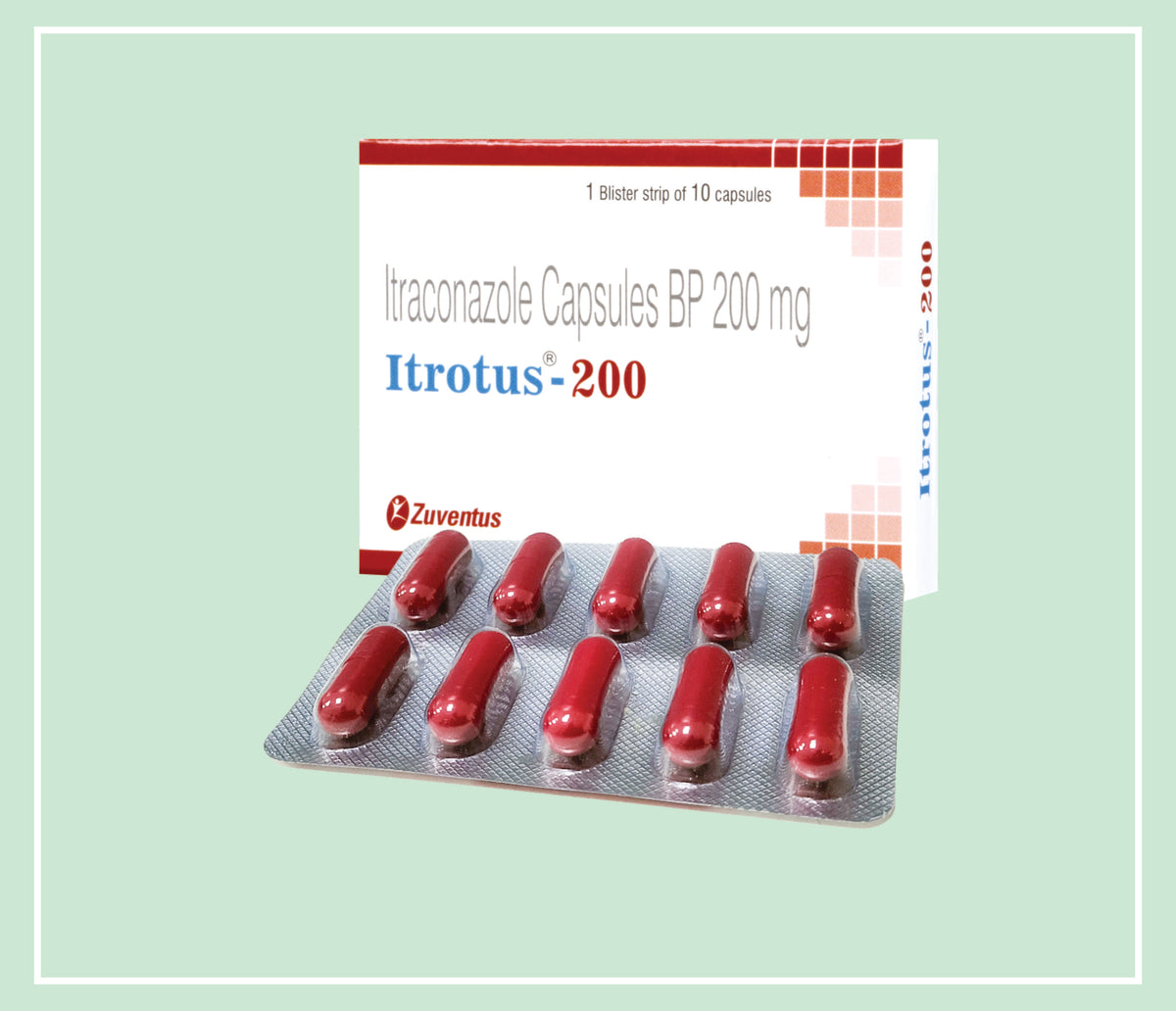 Itrotus 200 Capsule  (10X1X10 C) Itraconazole 200 Mg Cap By Zuventus