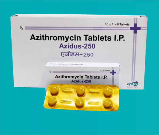 Azidus  250 Tab (10x1x6)Azithromycin 250 Mg by Zydus