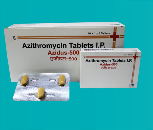 Azidus  500 Tab  (10x1x3)Azithromycin 500 Mg by Zydus