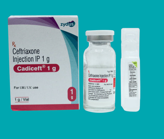 CADICEFT 1GM INJECTION (1X1VIAL)Ceftriaxone 1000 Mg by Zydus
