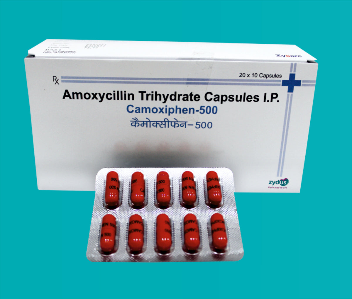 CAMOXIPHEN 500 CAPSULES (20x10)Amoxicillin 500 Mg by Zydus