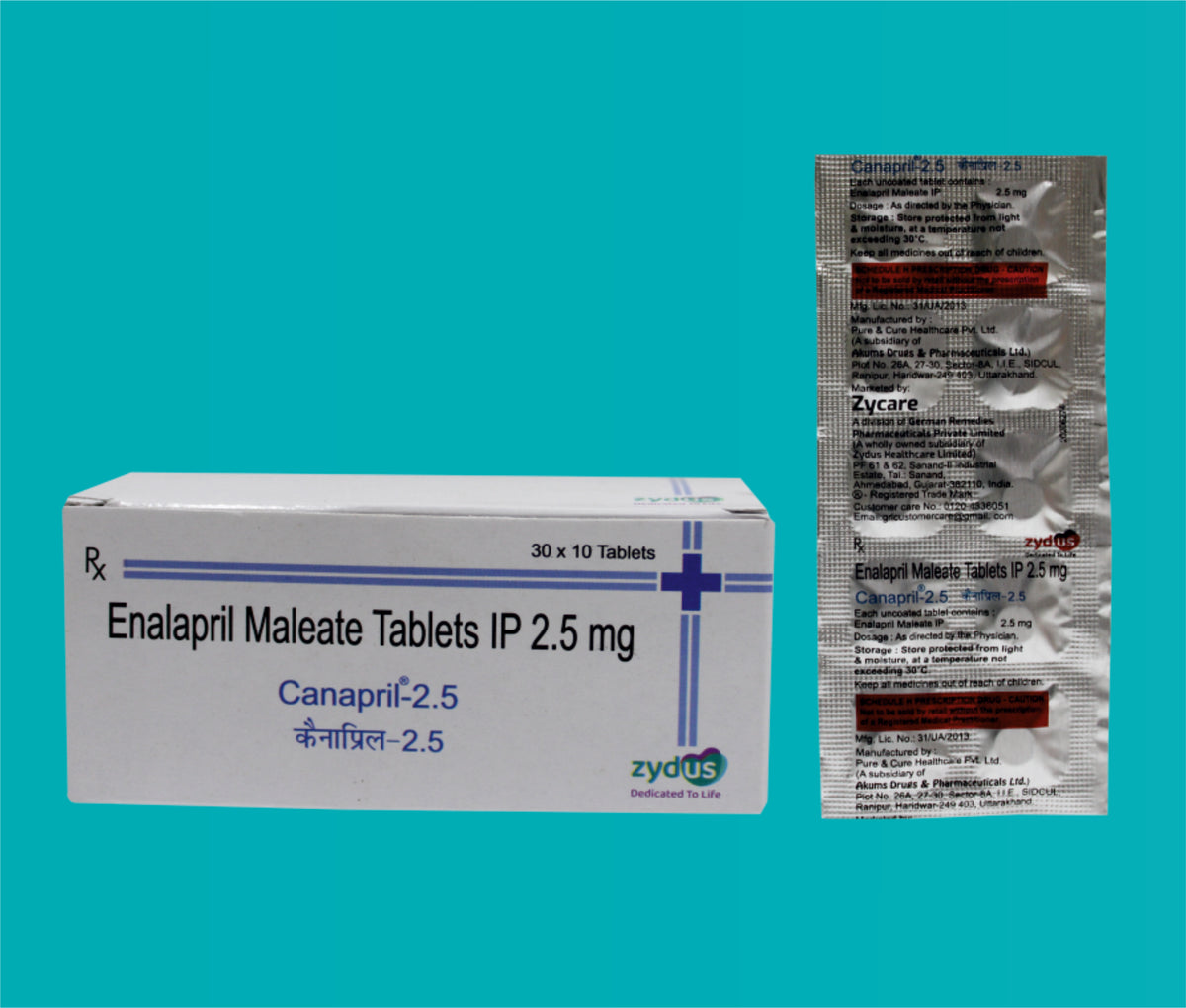 Canapril 2.5 Tab. (10x3x10)Enalapril 2.5 Mg by Zydus