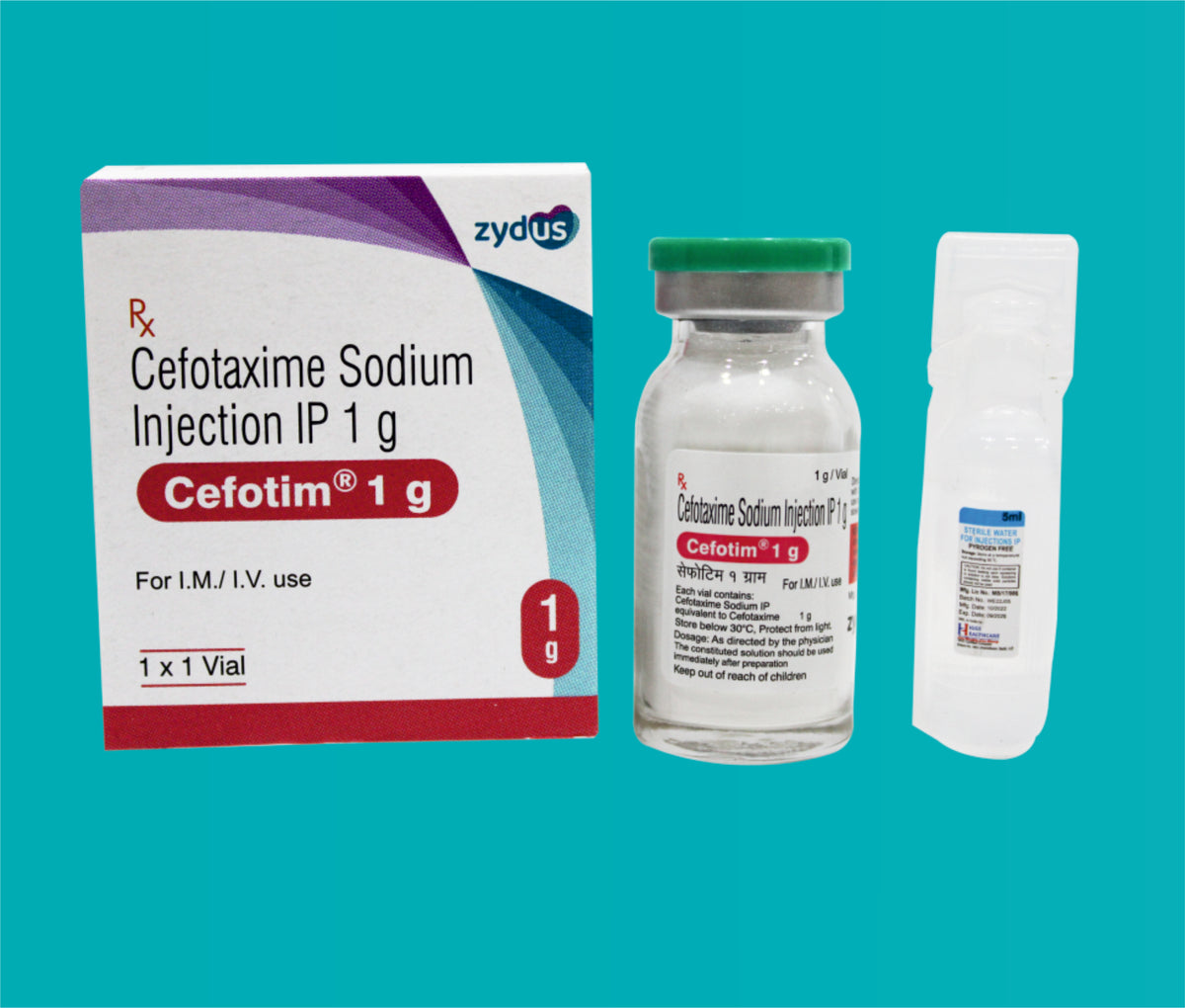 CEFOTIM 1 GM INJECTION (1X1VIAL)Cefotaxime 1000 Mg by Zydus
