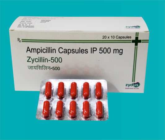 Zycillin 500 Cap. (20X10)Ampicillin 500 Mg by Zydus