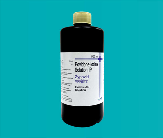 Zypovid 
(Povidone- Iodine Solution)  (500ml.)Povidone Iodine I.P. ----5 % W/V by Zydus