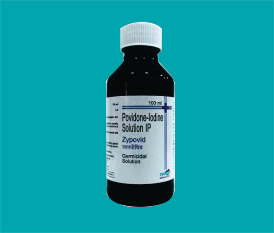 Zypovid 
(Povidone- Iodine Solution)  (100ml.)Povidone Iodine I.P. ----5 % W/V by Zydus