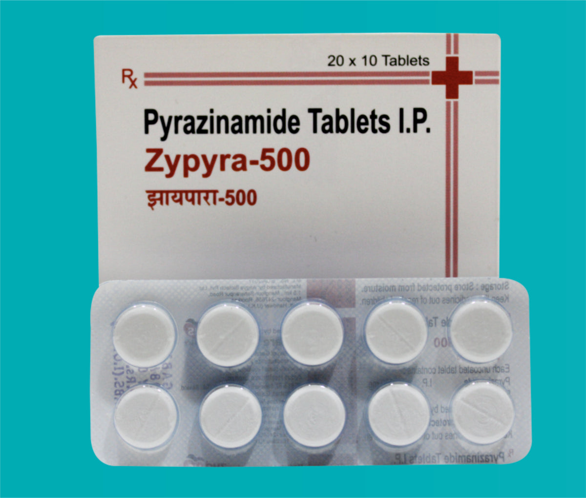 Zypyra  500  Tab (20X10)Pyrazinamide 500 Mg by Zydus