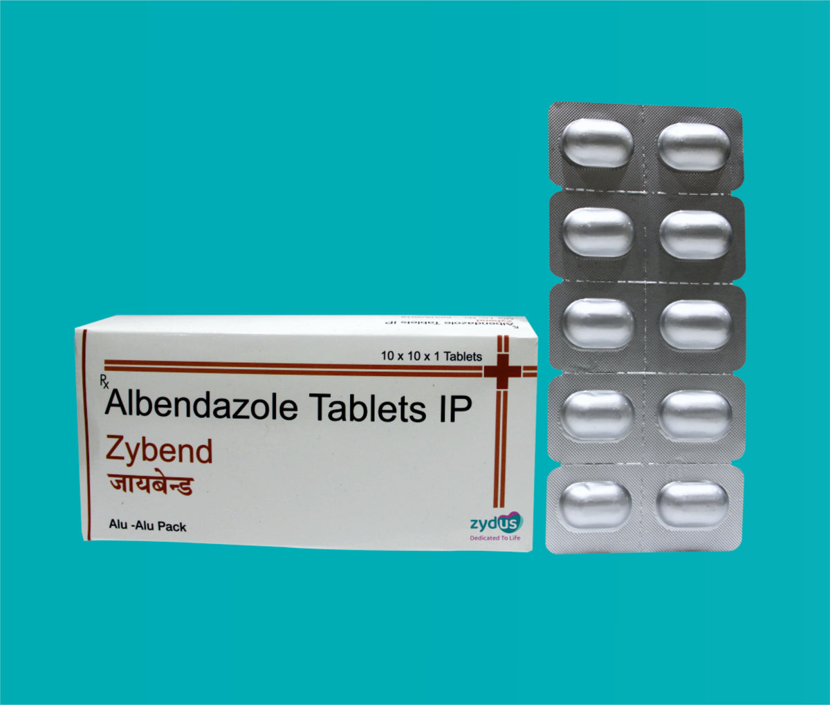 Zybend Tab.  (Alu- Alu)  (10x10)Albendazole 400 Mg by Zydus