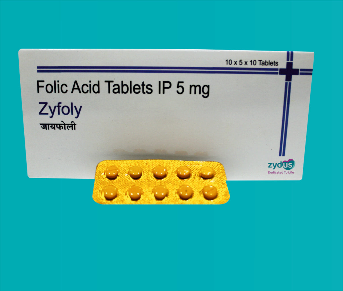 Zyfoly Tab (50X10)Folic Acid 5 Mg by Zydus
