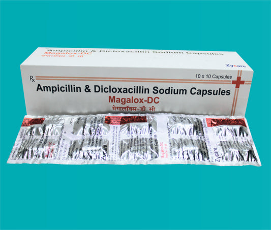 Magalox - DC Cap (10x10)Ampicillin 250 Mg + Dicloxacillin 250 Mg by Zydus