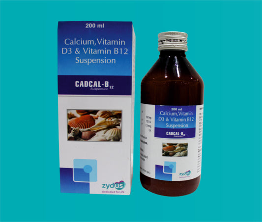 Cadcal B12 Syp.  (200ml.)Calcium 250 Mg + Vitamin D3 125 Iu + Vitamin B12 2.5 Mcg by Zydus
