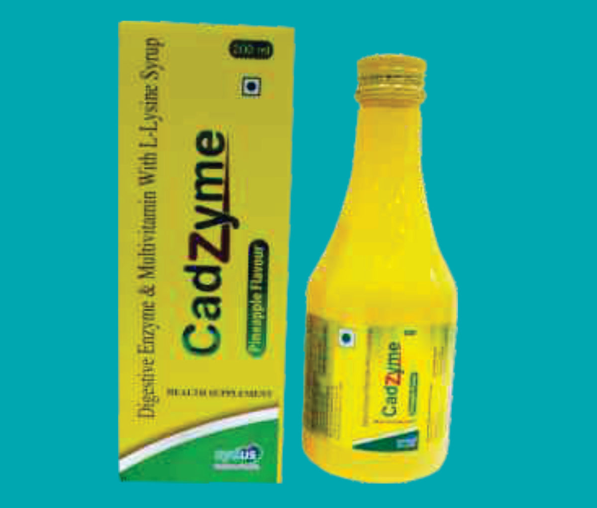 CADZYME 200ML with Monocarton (200ML)Digestive Enzyme & Multivitamin With L- Lysine Syrup by Zydus