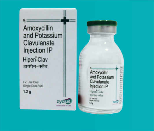 Hipen Clav 1.2 G Inj (Vial)Amoxicillin 1000 Mg + Clavulanic Acid 200 Mg by Zydus