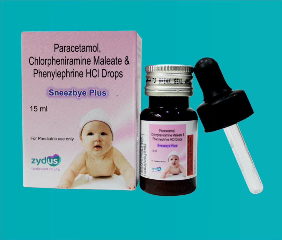 Sneezbye Plus Drop  (15ml.)Paracetamol 125 Mg + Phenylephrine 2.5 Mg + Chlorpheniramine 1 Mg by Zydus