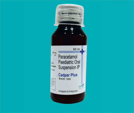 Cadpar Plus Susp.
(With Measuring Cap)  (60ml.)Paracetamol 250 Mg by Zydus