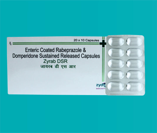 Zyrab-DSR Capsule
(Alu- Alu Pack)   (20x10)Rabeprazole 20 Mg + Domperidone 30 Mg by Zydus