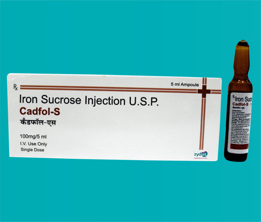 Cadfol- S Injection 
(Monocarton with Tray Pack)  (5ml.Amp.)Iron 100 Mg by Zydus