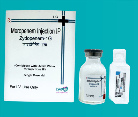 ZYDOPENEM INJECTION 1GM (1G.Vial)Meropenem 1000 Mg by Zydus