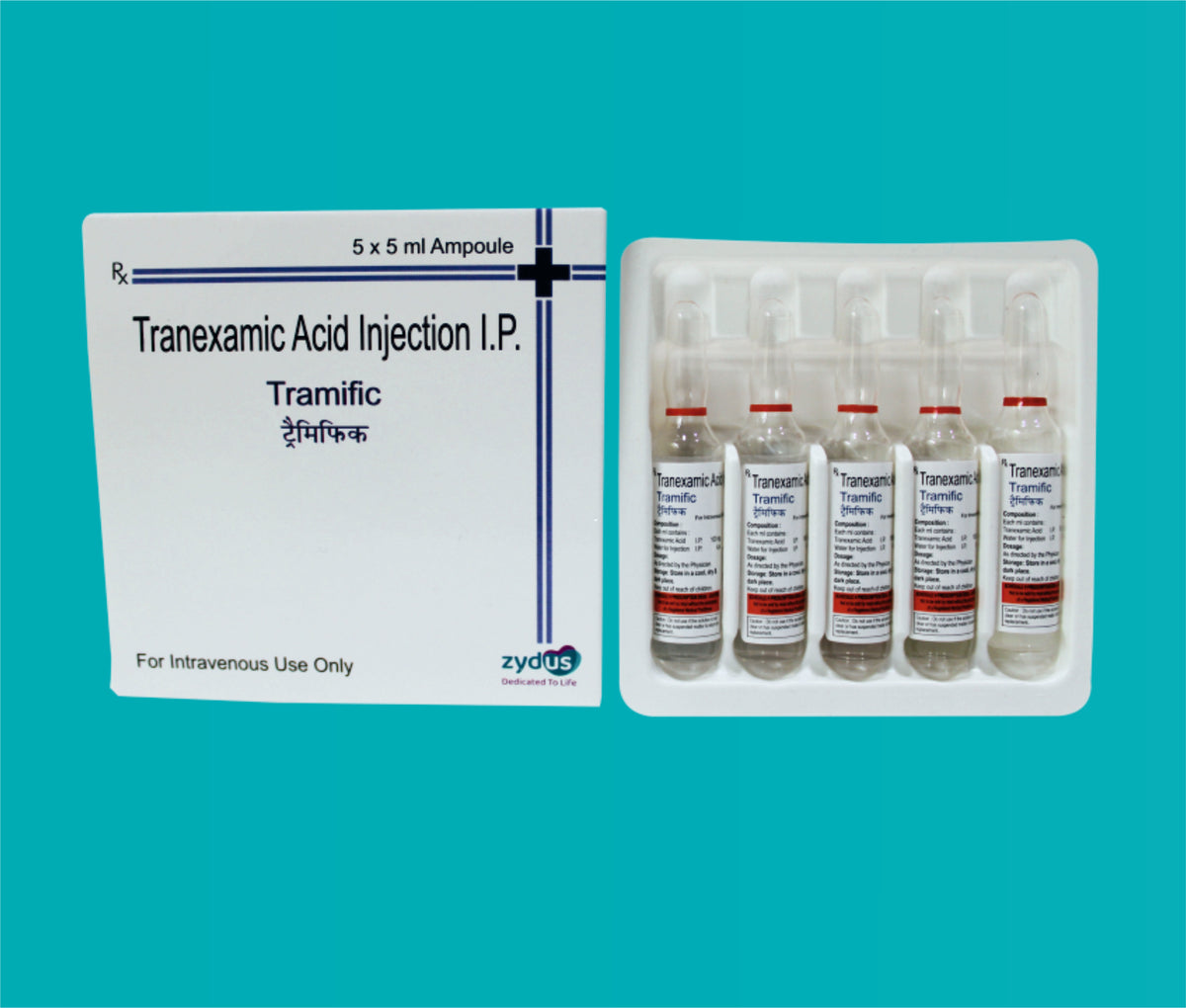 Tramific Injection (5ml.Amp.)Tranexamic Acid 500 Mg by Zydus