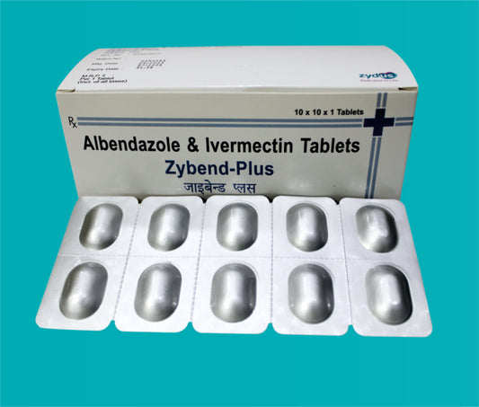 Zybend Plus Tabs  (10x10x1)Albendazole 400 Mg + Ivermectin 6 Mg by Zydus