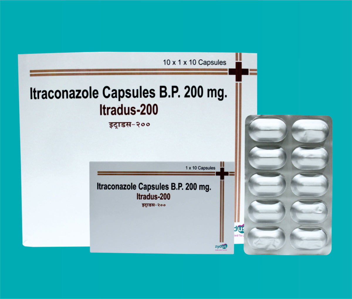 Itradus -200 Capsule. (10x1x10)Itraconazole 200 Mg by Zydus