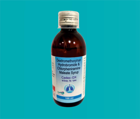 Cadex- DX Cough Syp with Measuring Cap (100ml.PetBottle)Dextromethorphan 10 Mg + Chlorpheniramine 4 Mg by Zydus