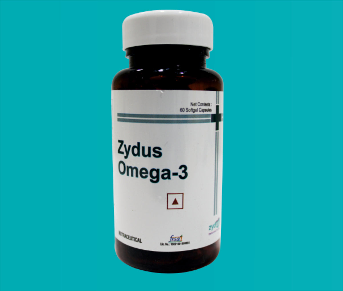 Zydus Omega 3 Soft Gel Capsule
(Food Category) (1x60Caps)Omega-3 Fatty Acids 1000 Mcg + Eicosapentaenoic Acid 180 Mg + Docosahexaenoic Acid 120 Mg by Zydus