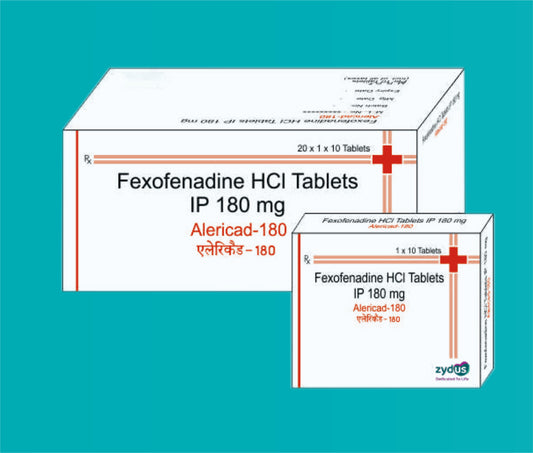 Alericad -180 Tabs
(Blister Pack)  (20x1x10's)Fexofenadine 180 Mg by Zydus