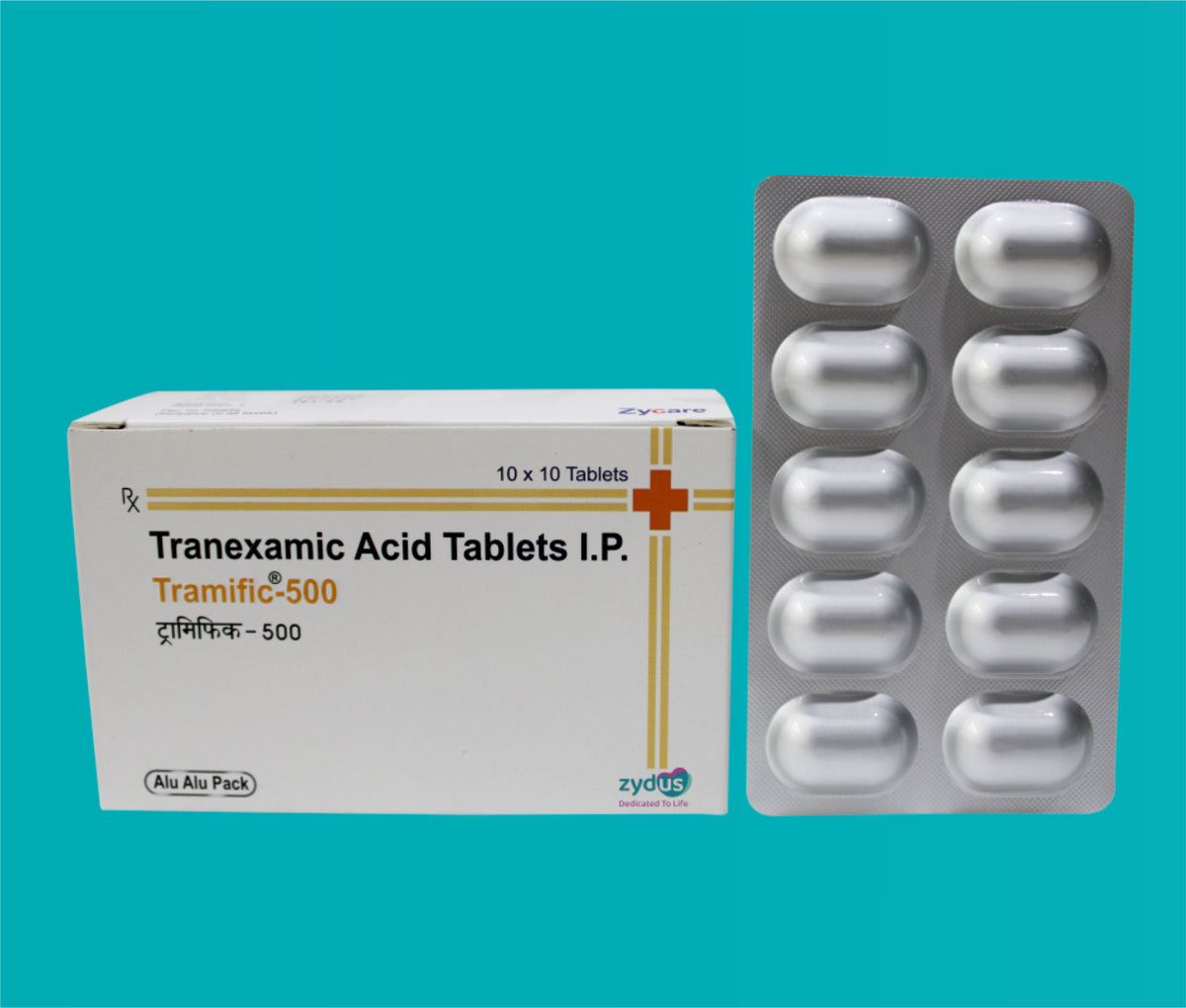 Tramific 500 mg tabs. (Alu-Alu Pack) (10x10)Tranexamic Acid 500 Mg by Zydus