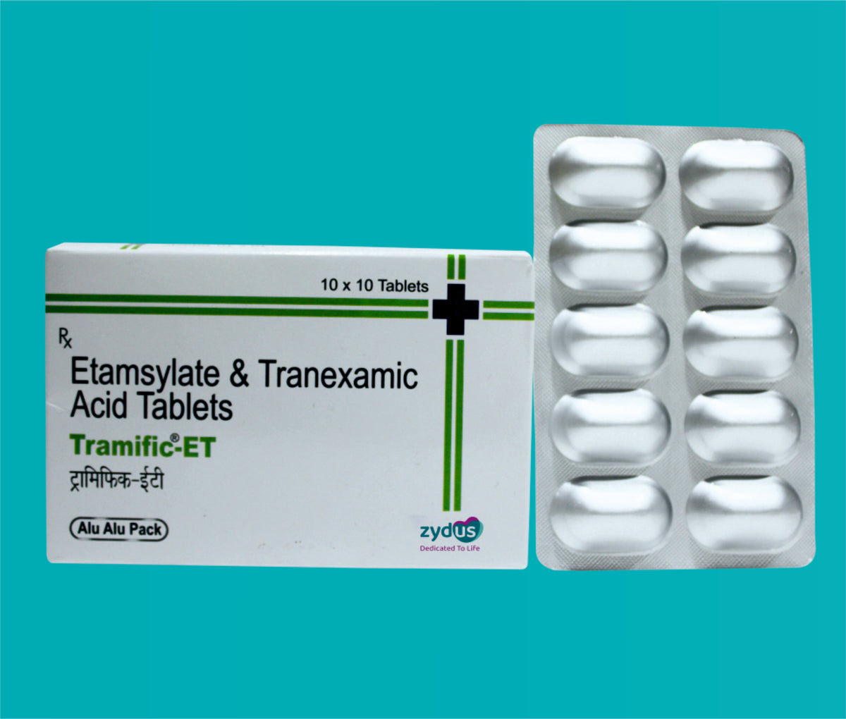 Tramific -ET Tabs (10x10)Etamsylate 250 Mg + Tranexamic Acid 250 Mg by Zydus