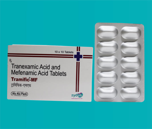 Tramific - MF Tabs (Alu- Alu Pack)  (10x10)Tranexamic Acid 500 Mg + Mefenamic Acid 250 Mg by Zydus