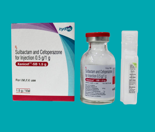 Xanicef-SB 1.5 gm Injection (1X1VIAL)Cefoperazone 1000 Mg + Sulbactam 500 Mg by Zydus