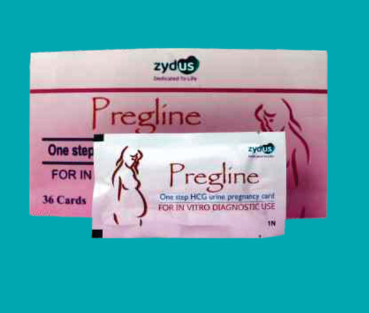 Pregline Card  (36X1)Hcg Urine Pregnancy Test Card by Zydus