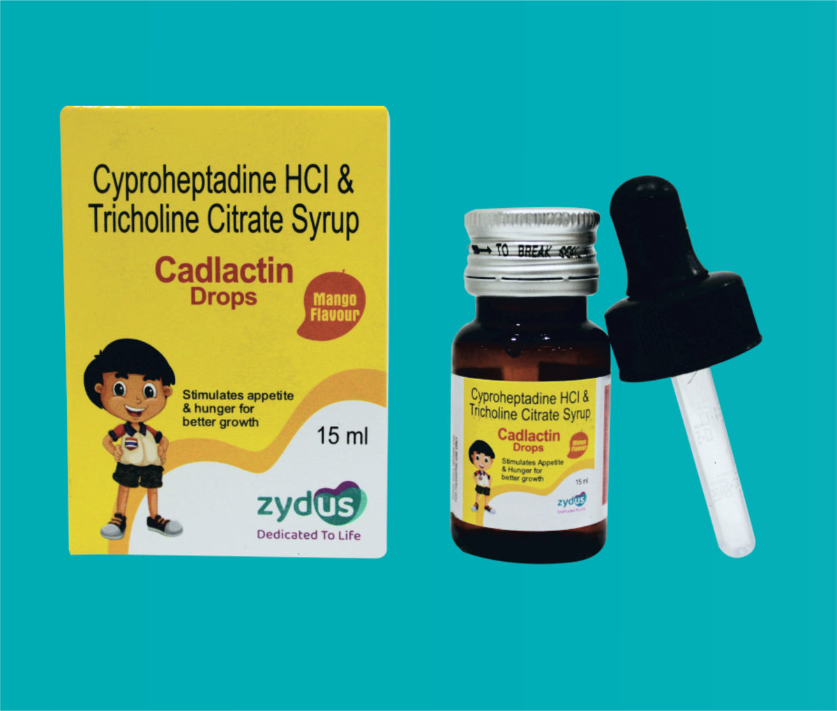 Cadlactin Drop (15ml.)Cyproheptadine 1.5 Mg + Tricholine Citrate 55 Mg by Zydus
